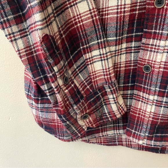 Jacks red plaid flannel button front shirt size medium - Picture 5 of 10